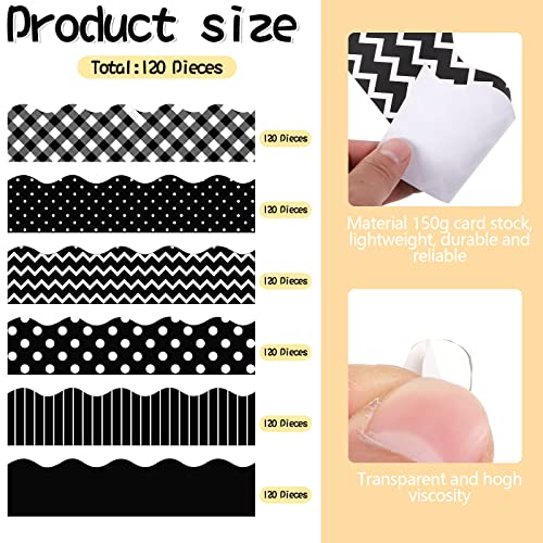 Containlol 118ft Bulletin Board Border Classroom Border, Black White Style - style: Black White Style