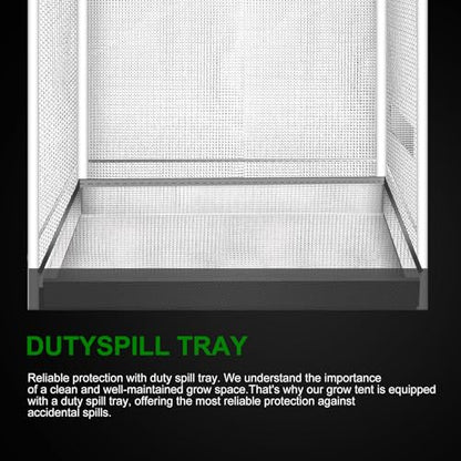 28"x28"x72'' Grow Tent, High Reflective 600D Diamond Mylar Canvas with Observation Window and Floor Tray for Hydroponic Indoor Plant Growing - size: 28"x28"x72"