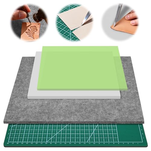 4 Pcs Leather Craft Pad Set, Cutting Mat & Sound Absorbing Pad