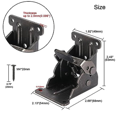 8Pc Fold Bracket for Table Bed Leg Feet,Self-Lock Hinge Hardware with Screw - size: Pack of 8