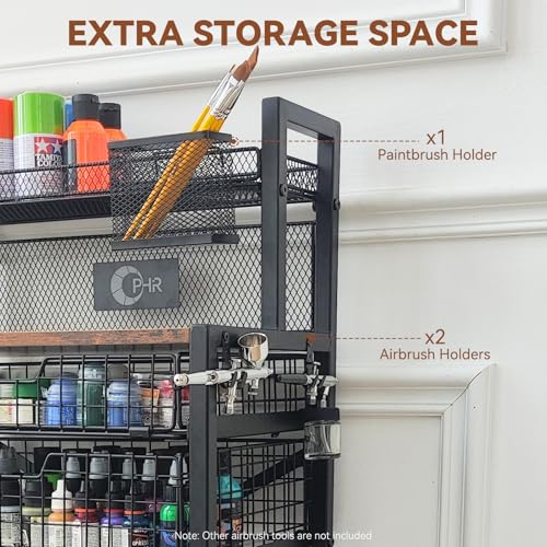 OPHIR 5 Tier Metal Airbrush Storage Cart for Air Compressor,Paint Supplies