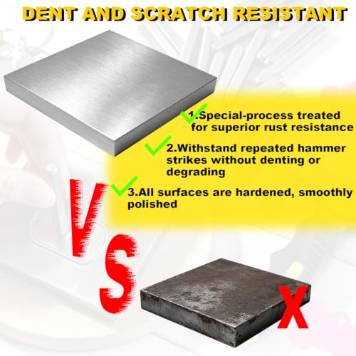 Steel Bench Block and Metal Stamping Hammer Kit, Metal Bench Block, Jewelry Stamping Hammer, Jewelry Metal Stamping Tools for Jewelry Making & Metal Stamping - color: Square
