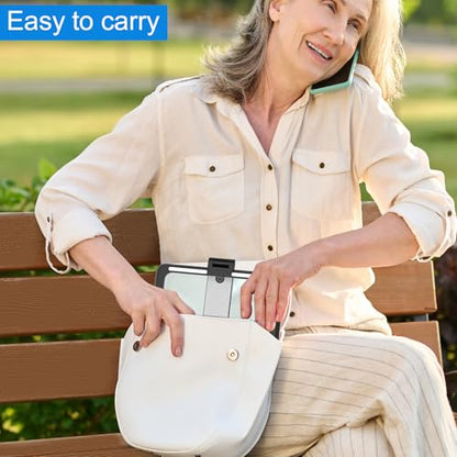 5X Magnifying Glass with Light,Foldable Acrylic Lenses Handheld Magnifying Glass,Lightweight Rectangular Magnifier for Seniors Reading、Close Work、Observe The Stamps - style: Magnifying glass without base