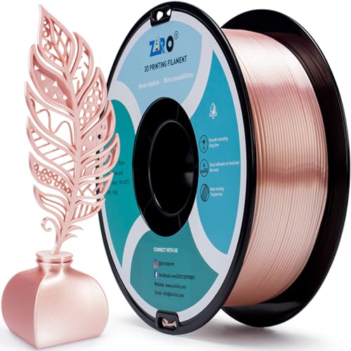 ZIRO PLA Filament 1.75mm, Shine Silk 3D Printing Material, 1KG Rose Gold - color: Silky-rose Gold