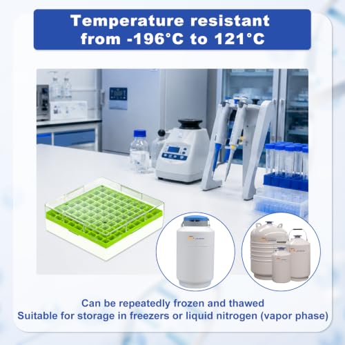 2in Cryo Boxes, 81-Well Tube Racks, Case of 20, Green - color: Green, size: 2in,81-well