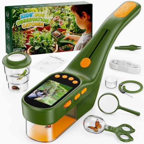 SEEKID Bug Catcher Kit for Kids with 2.4" Screen, Dark Green - color: Forest Green