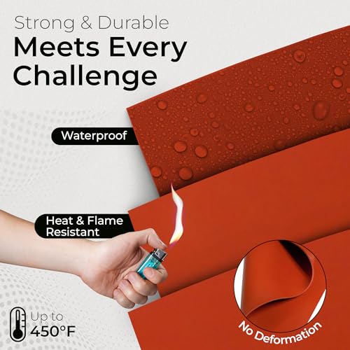 Exactly Rubber - Commercial Grade Silicone Sheet, 60A Durometer Silicone Mat, -80 to 450°F Temperature Resistant Rubber Mat, Rubber Sheet with 350% Elongation, Made in The USA, 1/16 x 9” x 36”, Red - color: Red, size: 1/16 x 9 x 36