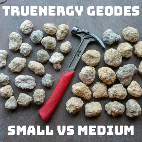 Break Your Own Geodes for Kids – 25 Moroccan Geodes to Break Open, 1–1.5", 90% Hollow, Geode Kit for Kids with Surprise Crystals, Educational Geology Rock Kit (Small 1–1.5") - size: SMALL (1.0"-1.5")