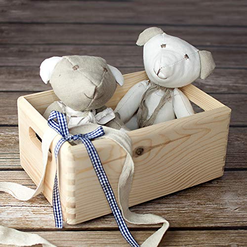 Creative Deco Large Wooden Crate Nesting Crate Handles - color: Beige, size: L
