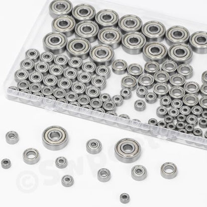 Swpeet 90Pcs 6 Sizes 693ZZ, 623ZZ, 624ZZ, 685ZZ, 687ZZ,627ZZ Ball Bearings Assortment Kit, Carbon Steel Deep Groove Bearings, Double Shielded - size: Assortment Kit-90PCS, style: Carbon Steel