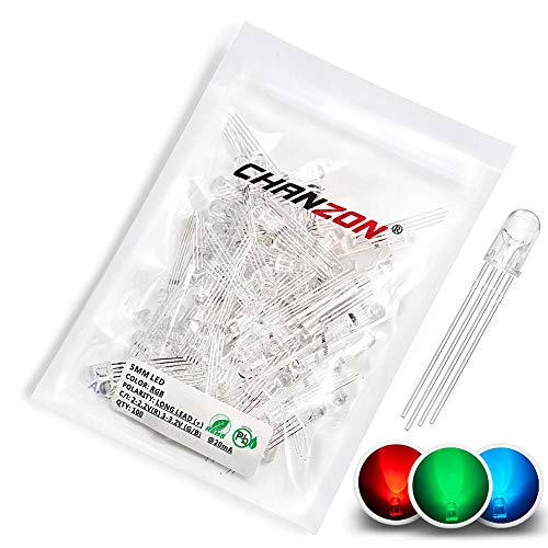 CHANZON 100 pcs 5mm RGB Multicolor LED Diode Lights Common Anode - color: N) Rgb (Common Anode), size: 5mm Round Top