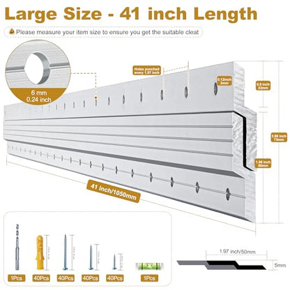 16 Pairs French Cleat 41 inch, Heavy Duty Aluminum Picture Hanger - size: (16 Pair) 41-inch