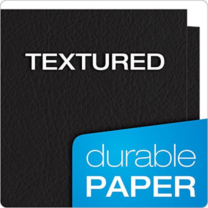 Oxford Twin-Pocket Folders,Textured Paper,Letter Size,Black,Holds 100 Sheets,Box of 25 (57506EE),8-1/2 x 11,(Pack of 5) - color: Black, size: 25 Count (Pack of 5)