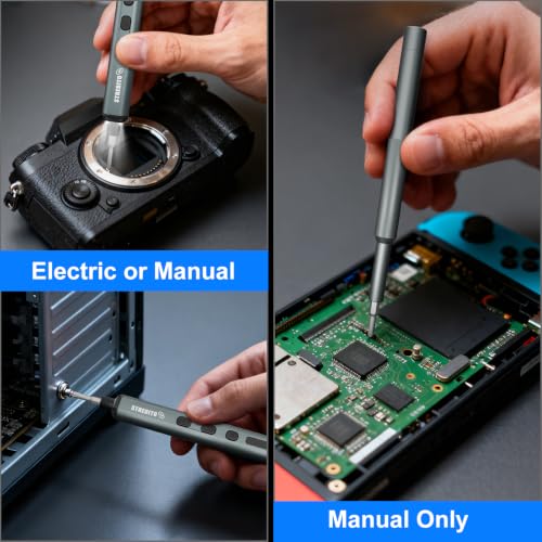 STREBITO Mini Electric Screwdriver, 67 in 1 Electric Screwdriver Kit - color: Upgraded Black