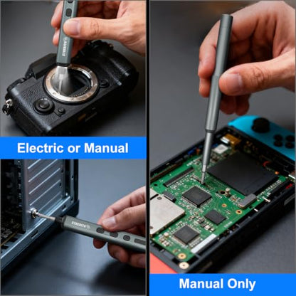 STREBITO Mini Electric Screwdriver, 67 in 1 Electric Screwdriver Kit - color: Upgraded Black