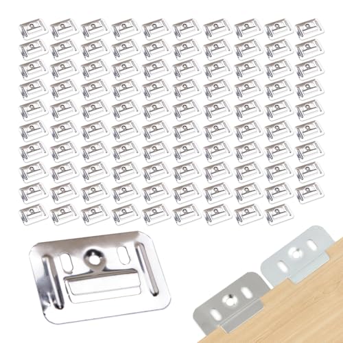 KOOBOOK 100Pcs Stainless Steel Wall Panel Clamps for Rust-Resistant Integrated Wall Installations Exquisite Wall Buckle Furniture Clamp Z Clips for Effortless Panel Mounting
