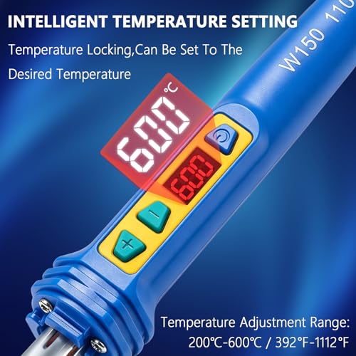GNI Upgraded 150W LED Digital Adjustable Temperature Plastic Welder - color: Blue