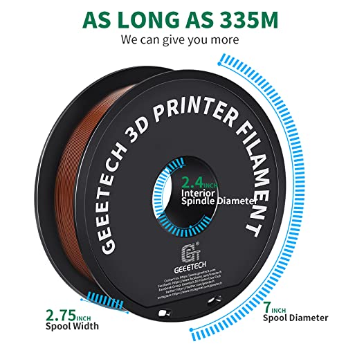 Geeetech 3D Printer PLA Filament 1.75mm Brown, 1KG - color: 1kg Pla New Brown