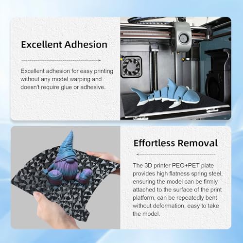 IdeaFormer K1 K1C PEO PET Build Plate with Magnetic Plate 235x235mm, Flexible PEO PET Spring Steel Print Bed for Creality K1/K1 SE/K1C/Ender 3 S1/Pro/Ender 5 S1/Ender 3 V3 SE/Ender 3 V3 KE - color: Diamond PEO+Carbon Fiber PET