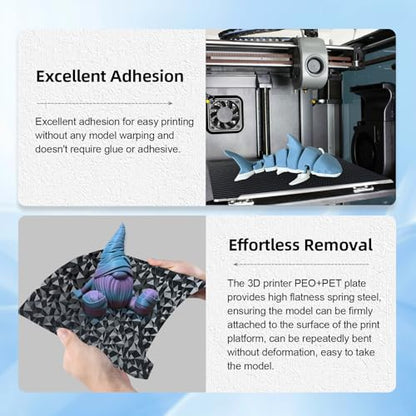 IdeaFormer K1 K1C PEO PET Build Plate with Magnetic Plate 235x235mm, Flexible PEO PET Spring Steel Print Bed for Creality K1/K1 SE/K1C/Ender 3 S1/Pro/Ender 5 S1/Ender 3 V3 SE/Ender 3 V3 KE - color: Diamond PEO+Carbon Fiber PET