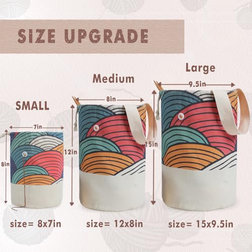TOGETRUE Yarn Bag, Small Knitting Crochet Bag, Portable Yarn Storage Bags Organizer for Crocheting Project, Store Skein Ball, Short Knitting Needle (Small, Color Arc) - color: Color Arc, size: Small