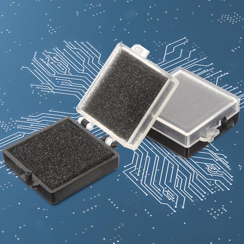 Angoily 5pcs Anti-Static Chip Box Electronic Component Organizer Chip Container with Transparent Top and Anti-Static Sponge ESD Storage Case for Microchips Samples 1.37 X 1.37 X 0.59 in