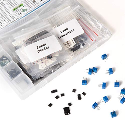 2900 pcs SMD 1206 0805 0603 Component Assortment, Resistor, Capacitor, Diode, Transistor, OpAmp, IC, Solder, PCB, SMT Soldering Assorted Kit