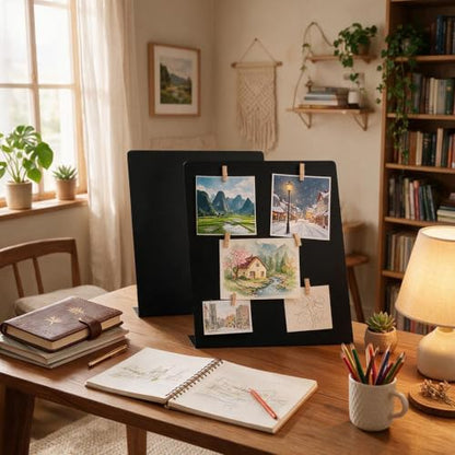 Magnetic Metal Display Stand, 2 Pack Magnetic Bulletin Board - color: Black