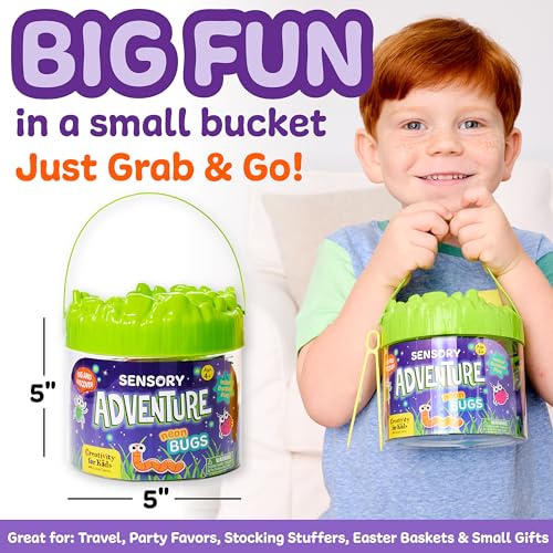 Creativity for Kids Sensory Adventure Neon Bugs Kit | Dig, Squish & Explore with Sensory Sand & Bug Toys | Scoop, Pinch & Play | Screen-Free Activity for Kids & Summer Activities (Ages 4+) - style: Bugs