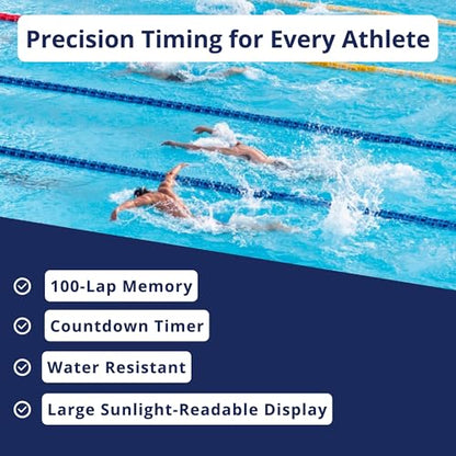ULTRAK 495 Stopwatch – Blue Professional 100-Lap Digital Timer, Countdown Interval Tracker, Water-Resistant Sports Watch, Chronograph for Coaching & Training - color: Blue