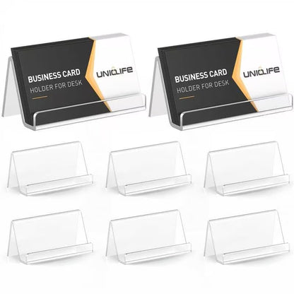 Uniclife 8 Pack Acrylic Business Card Holder for Desk, 50 Card Capacity - color: 50 Card Capacity, size: 8 Pack