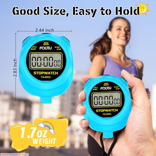 Simple Stopwatch Timer, Single Lap Stopwatch Countdown Timer, No Hourly Beep, On/Off, AAA Battery(Included), Large Display, Easy to Use, Ideal for Kids Sports Coaches Blue - color: Blue