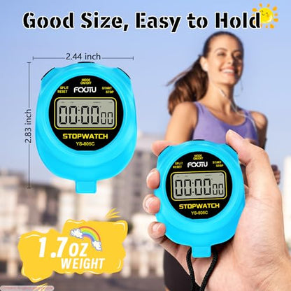 Simple Stopwatch Timer, Single Lap Stopwatch Countdown Timer, No Hourly Beep, On/Off, AAA Battery(Included), Large Display, Easy to Use, Ideal for Kids Sports Coaches Blue - color: Blue