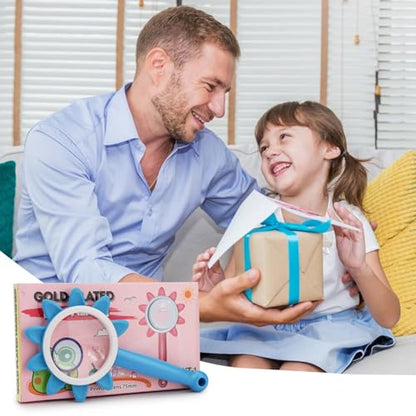 Rongon 10X Kids Magnifying Glass Handheld Magnifier for Children (Blue) - color: Blue