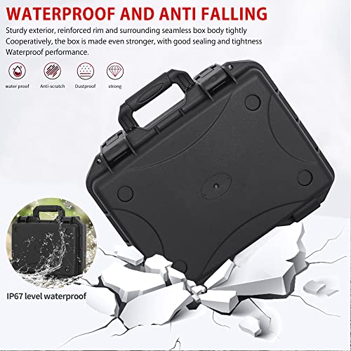 TORIBIO Hard Carrying Case with Foam Shockproof Storage 17.5"x10.5"x4.7" - size: 17" x 10.3" x 4.7"