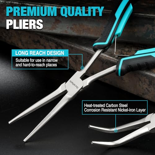 DURATECH 2PCS 7" Long Reach Needle Nose Pliers Set - style: 2PCS