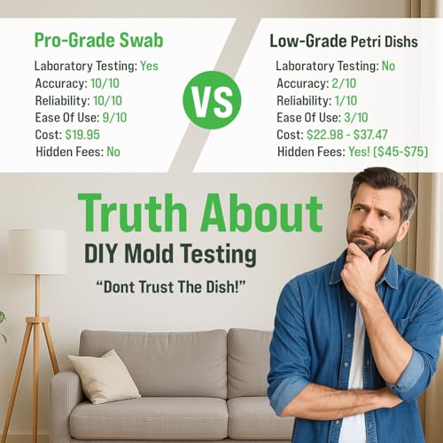 Microbial Mold Test Kit for Home - Indoor Air Quality and Surface Testing - Detects Black Mold, Mildew, and Fungi - Air and Surface Mold Detection Kit with Lab Analysis Included