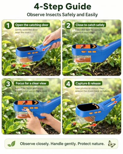 Bug Catcher for Kids, Handheld Science Kit for Age 4-12 Years Old Boys - color: Blue