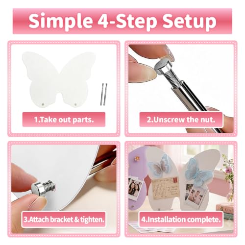 2 Pcs Small Magnetic Board, Cute Magnet Display Stand for Tabletop - color: 2pcs Pink and White
