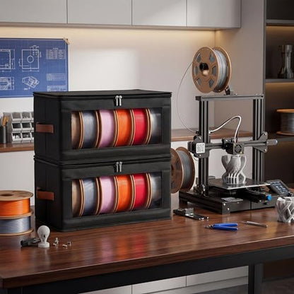 3D Printer Filament Storage Box, 2‑Pack Waterproof Dry Box, Holds 12 Spools