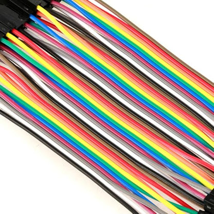 5Pcs 40pin Female-to-Female Jumper Wires 10cm 24AWG Copper Colorful Ribbon Cables for Breadboard, PCB Projects