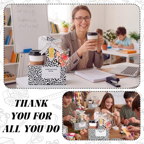 Reallnaive 12 Set Back to School Gifts 2 Cup Drink Carrier,Composition Book - style: Composition Book
