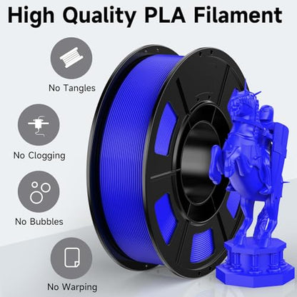 PLA Filament 1.75mm Bundle, WEEDO 3D Printer Filament, Dimensional Accuracy ±0.02mm, Clog-Free, Tangle-Free Packed, Blue+Green+Red+Yellow (250g*4) - color: Multicolor1
