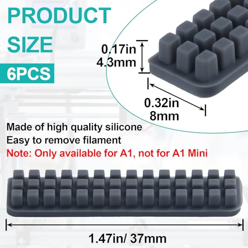 SmallCat 6pcs Silicone Nozzle Wiper Brush for Bambu Lab A1 - size: A1