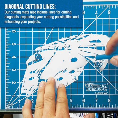 U.S. Art Supply 36"x48" Self-Healing Cutting Mat 5-Ply Pink/Blue - color: Pink/Blue