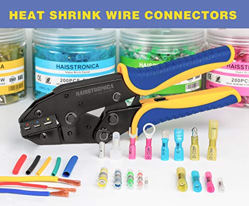 haisstronica 2 Packs of 260PCS Heat Shrink Spade Connectors - size: AWG 22-10 (Pack of 2), style: Male&Female Kit 260PCS