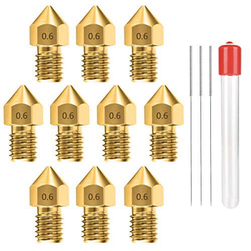 Meafeng 0.6MM MK8 Ender 3 Nozzles 10 pcs 3D Printer Brass Nozzles Extruder