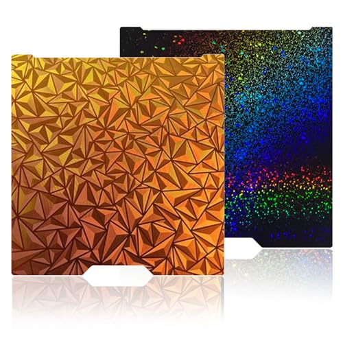 JUUPINE H2D Build Plate 355x346mm Double Sided Chameleon PEO+Starry PEY Build Plate Flexible Removable Spring Steel Heated Printing Bed Platform for Bambu Lab H2D/H2D Laser 3D Printer - color: Chameleon+Galaxy