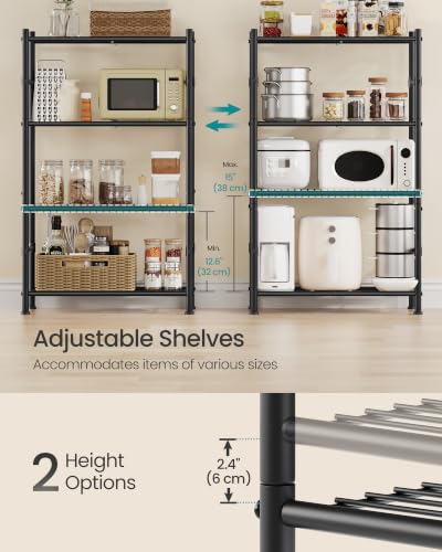 SONGMICS 4-Tier Storage Shelves, Steel Shelving Unit - size: 23.6"W, style: 4-Tier