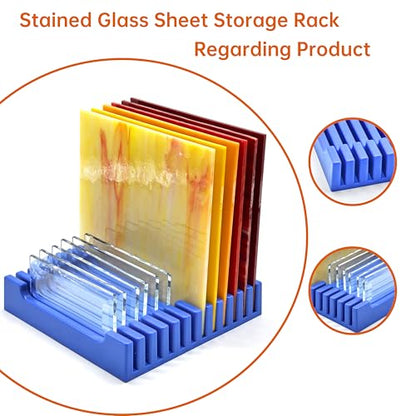 Stained Glass Sheet Storage Rack, Glass Panel Organizer, accommodate 12 * 12 inch stained glass，(4 Pack) - color: 4 Pack